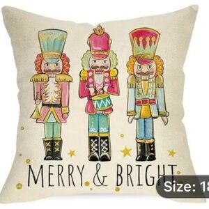 Festive Nutcracker Holiday Pillow - NEW 18x18